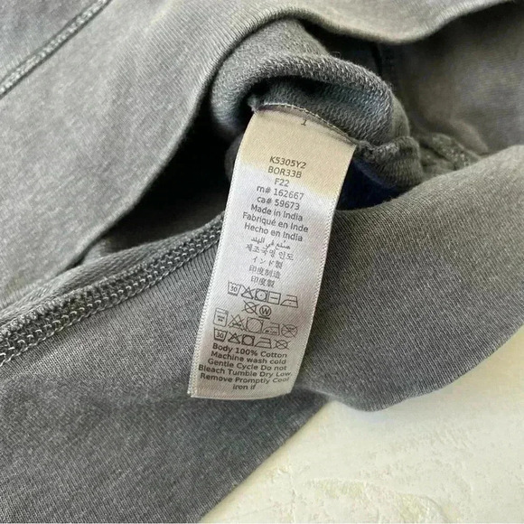 JOHN VARVATOS Darien Long Sleeve Garment Dye Terry Sweatshirt In Grey Size M - Picture 11 of 12